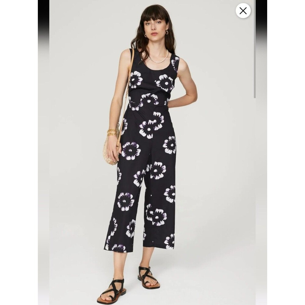 Busayo Black Floral Tie-back Jumpsuit Size 4
